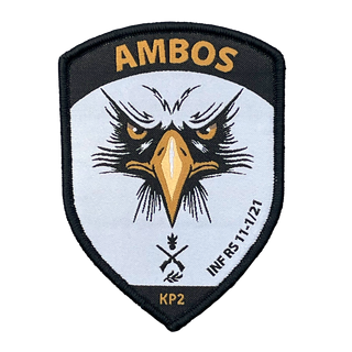 Gewebter individueller Patch mit Adler Motiv und Ambos Schriftzug