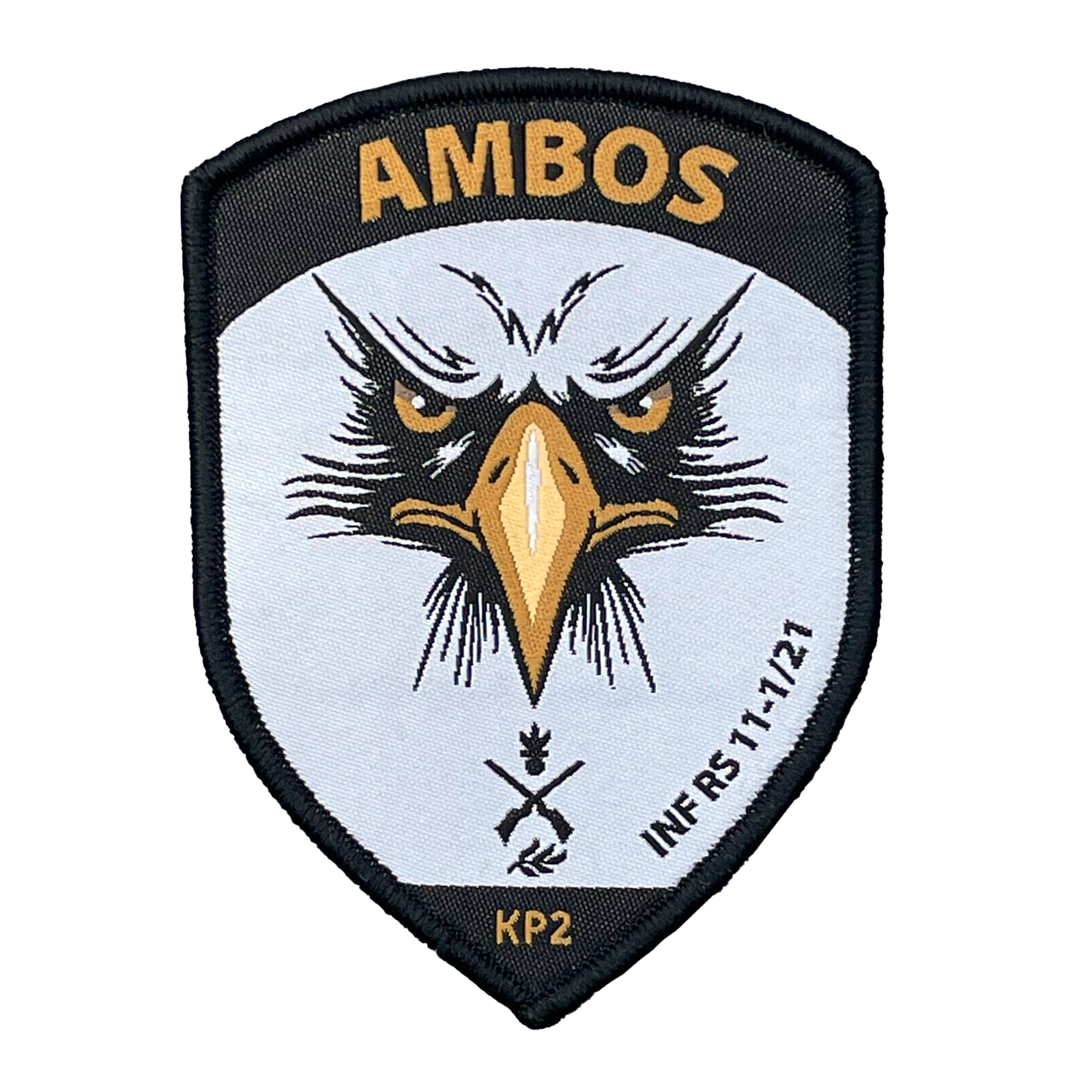 Gewebter individueller Patch mit Adler Motiv und Ambos Schriftzug